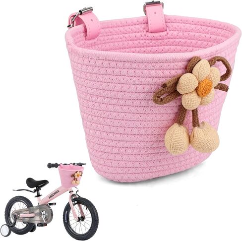 Knitting Colorful Kids Bicycle Basket, Handlebars Mount Bike Basket for Boys and Girls, Easy Install Front Bike Basket for Children's Bicycle, Tricycle in Saudi Arabia