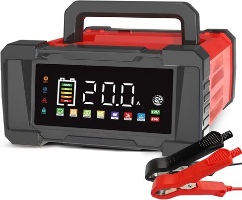 شاحن بطارية 10 -AMP 12V/24V شاحن ذكي ذكي للسيارة - شاحن حراسة البطارية ، وشاحن بطارية السيارات مع تعويض درجات الحرارة للدراجة النارية للسيارة. in Kuwait