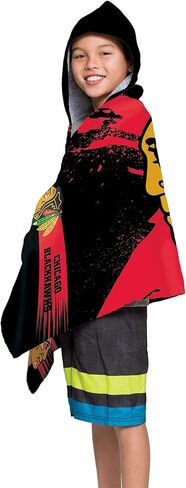 Northwest Chicago Blackhawks NHL Cross Out Youth Hooded Micro Fiber Towel 22 x 51 Inches in Saudi Arabia
