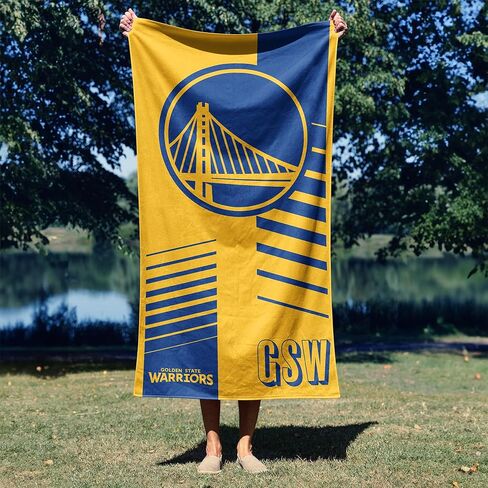 منشفة شاطئ من الألياف الدقيقة كبيرة الحجم من Northwest NBA Golden State Warriors، 40 × 72 بوصة - سريعة الجفاف، مقاومة للرمال، خفيفة الوزن، عالية الامتصاص، تصميم مرتفع in Saudi Arabia