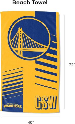 منشفة شاطئ من الألياف الدقيقة كبيرة الحجم من Northwest NBA Golden State Warriors، 40 × 72 بوصة - سريعة الجفاف، مقاومة للرمال، خفيفة الوزن، عالية الامتصاص، تصميم مرتفع in Saudi Arabia