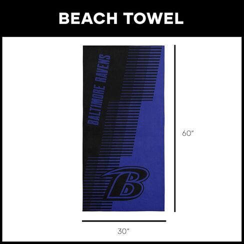 منشفة الشاطئ Northwest Baltimore Ravens NFL Progression Jacquard مقاس 36 × 72 بوصة in Saudi Arabia