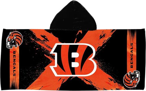 Northwest Cincinnati Bengals NFL Cross Out Youth Hooded Micro Fiber Towel 22 x 51 Inches in Saudi Arabia