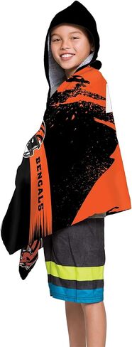 Northwest Cincinnati Bengals NFL Cross Out Youth Hooded Micro Fiber Towel 22 x 51 Inches in Saudi Arabia