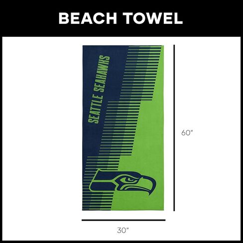 NORTHWEST Seattle Seahawks NFL Progression Jacquard Beach Towel 36 x 72 Inches in Saudi Arabia