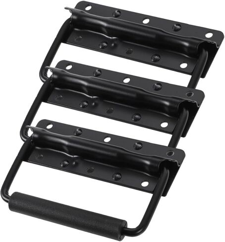 Totority 3pcs Heavy Duty 125mm Folding Toolbox Handles with Reinforced Metal Springs, Black Container and Wooden Box Pull Handles for Storage Cases and Cabinets in Saudi Arabia