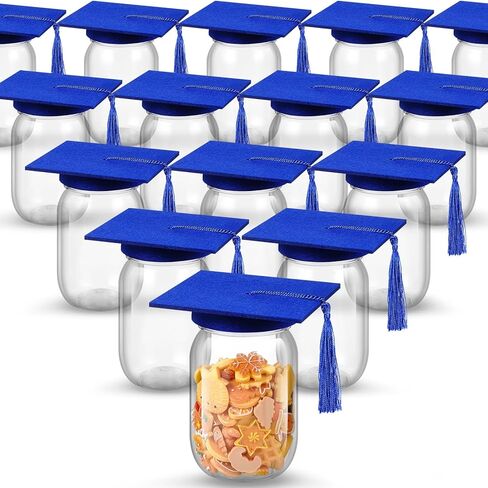 Amyhill 16 Sets Graduation Mason Jars for Centerpieces 12 oz Plastic Class of 2025 Candy Gifts Jar for Graduation Centerpieces(Purple) in Saudi Arabia