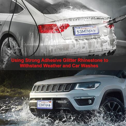 Bling License Plate Frames 2 Pack, Gioyonil Glitter Sparky Rhinestone License Plate Covers Premium Stainless Steel Car Crystal Plate Holders, Personalized Women Girl Gift Ideas (Blue) in Kuwait