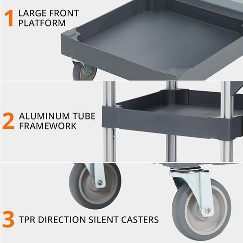 Commercial Traditional Cleaning Janitorial 3-Shelf Cart on Wheels, 300 Lbs Capacity Housekeeping Cart, Wheeled with 25 Gallon Zippered VinylBag and Cover w Lid, Heavy-Duty in Saudi Arabia