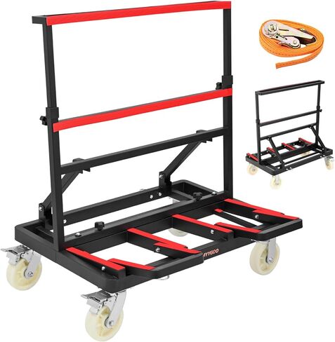 Upgraded Drywall Cart Dolly 2400 lbs Capacity, Drywall Dolly with w/ 6" Nylon Wheels, Portable Panel Truck Cart for Handling Plywood, Plasterboard, Glass in Kuwait