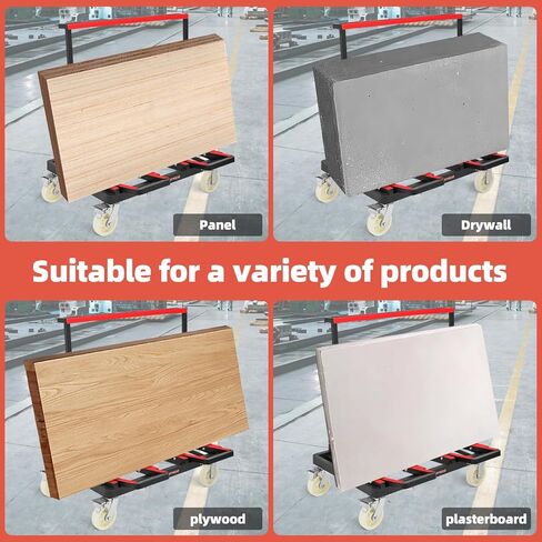 Upgraded Drywall Cart Dolly 2400 lbs Capacity, Drywall Dolly with w/ 6" Nylon Wheels, Portable Panel Truck Cart for Handling Plywood, Plasterboard, Glass in Kuwait