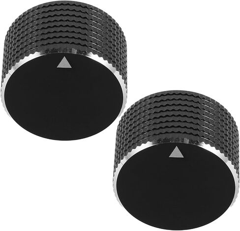 BESTYASH 2pcs 25x15mm Knurled Aluminum Alloy Bass Potentiometer Knobs with Dome Flat Top, Metal Guitar and Bass Volume Control Knobs for Audio Amplifier and Mixer in Kuwait