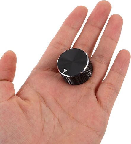BESTYASH 2pcs 25x15mm Knurled Aluminum Alloy Bass Potentiometer Knobs with Dome Flat Top, Metal Guitar and Bass Volume Control Knobs for Audio Amplifier and Mixer in Kuwait