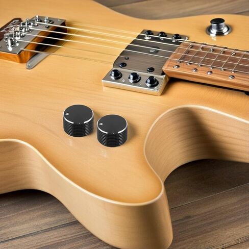 BESTYASH 2pcs 25x15mm Knurled Aluminum Alloy Bass Potentiometer Knobs with Dome Flat Top, Metal Guitar and Bass Volume Control Knobs for Audio Amplifier and Mixer in Kuwait