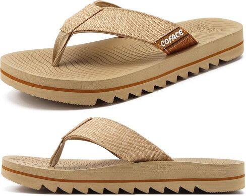 COFACE Flip Flops for Men with Arch Support Mens Sport Beach Thong-Sandals Outdoor 2025 Summer Leather Sandal for Man in Kuwait
