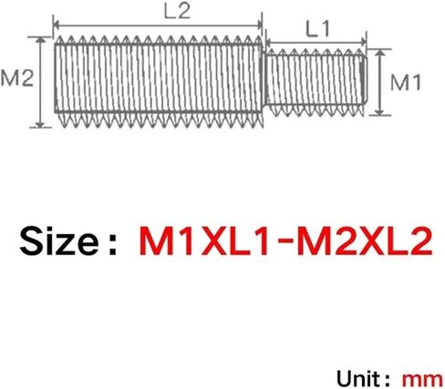 Double End Threaded Screw Rod 304 Stainless Steel Double Head Transfer Screws M3 M4 M5 M6 M8 M10 M12 M14 M16 M20 Thread Adapter Male to Male Conversion Bolt(5pcs M8x10-M10x15) in Saudi Arabia