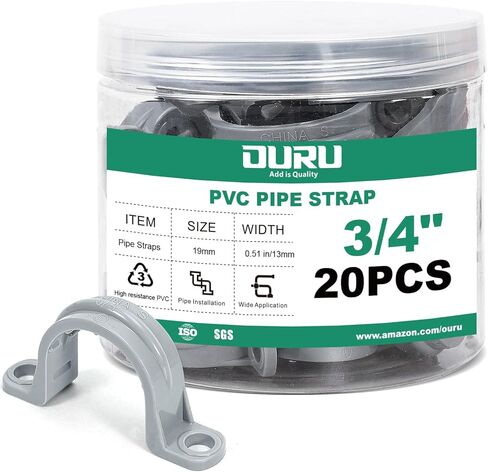 OURU 4pcs 3 Inch PVC Pipe Straps, 2-Hole Plastic Pipe Clamp, Conduit Clamp for Reinforcing Pipes, Conduits and Tubes in Kuwait