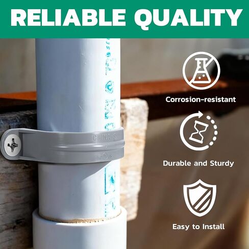 OURU 4pcs 3 Inch PVC Pipe Straps, 2-Hole Plastic Pipe Clamp, Conduit Clamp for Reinforcing Pipes, Conduits and Tubes in Kuwait