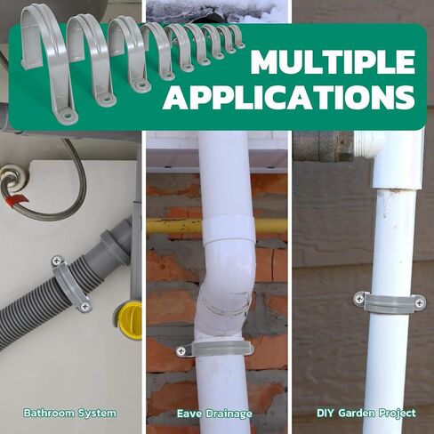 OURU 4pcs 3 Inch PVC Pipe Straps, 2-Hole Plastic Pipe Clamp, Conduit Clamp for Reinforcing Pipes, Conduits and Tubes in Kuwait
