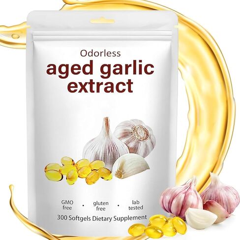 ELFINOX Aged Garlic Extract, Odorless Garlic Capsules- 300 Garlic Capsules, Garlic Supplement for Men and Women in Saudi Arabia