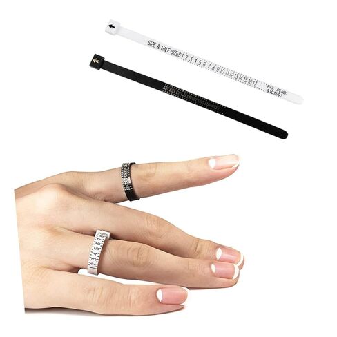 Uonlytech 10Pcs Jewelry Ring Measuring Tape Rulers Accurate Finger Gauges for Wedding Rings US UK Easy to Read Magnifying Ring Gauge for Measurement in Saudi Arabia