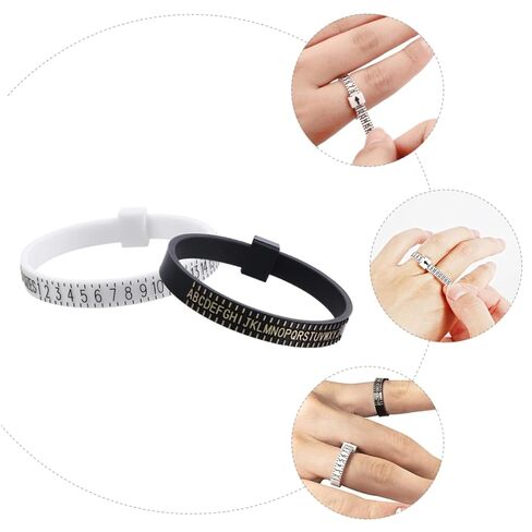 Uonlytech 10Pcs Jewelry Ring Measuring Tape Rulers Accurate Finger Gauges for Wedding Rings US UK Easy to Read Magnifying Ring Gauge for Measurement in Saudi Arabia