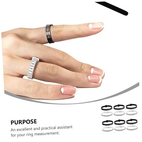 Uonlytech 10Pcs Jewelry Ring Measuring Tape Rulers Accurate Finger Gauges for Wedding Rings US UK Easy to Read Magnifying Ring Gauge for Measurement in Saudi Arabia