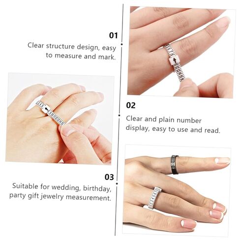 Uonlytech 10Pcs Jewelry Ring Measuring Tape Rulers Accurate Finger Gauges for Wedding Rings US UK Easy to Read Magnifying Ring Gauge for Measurement in Saudi Arabia