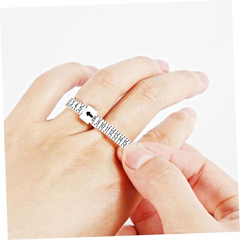 Uonlytech 10Pcs Jewelry Ring Measuring Tape Rulers Accurate Finger Gauges for Wedding Rings US UK Easy to Read Magnifying Ring Gauge for Measurement in Saudi Arabia