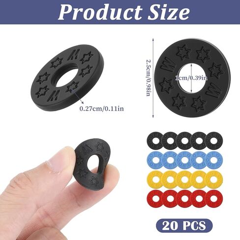 20 Pcs Guitar Strap Blocks Rubber Guitar Strap Locks Silicone Protector Block Holder For Electric Acoustic Bass Guitars Straps Locks Black Blue Yellow Red in Saudi Arabia