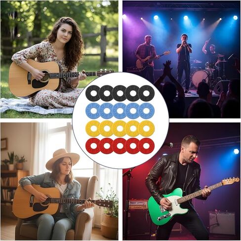 20 Pcs Guitar Strap Blocks Rubber Guitar Strap Locks Silicone Protector Block Holder For Electric Acoustic Bass Guitars Straps Locks Black Blue Yellow Red in Saudi Arabia