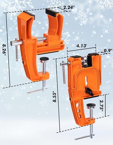 Ski Vise for Tuning, Ski Snowboard Tuning Vise with Non-Slip Rubber Pads, Stable Snowboard Vice Grips, Horizontal and Vertical Working Positions, 2 Rubber Ski Brake Retainers in Kuwait