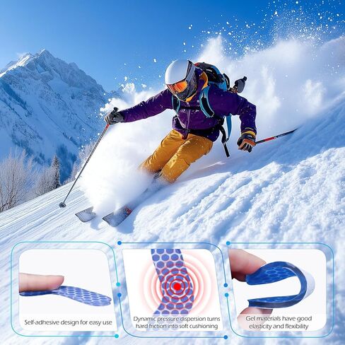 12 عبوة من وسادات جل لأحذية التزلج والتزحلق على الجليد - حشوات ذاتية اللصق بسمك 4.3 مم لتقليل رفع الكعب والضغط والبثور in Kuwait
