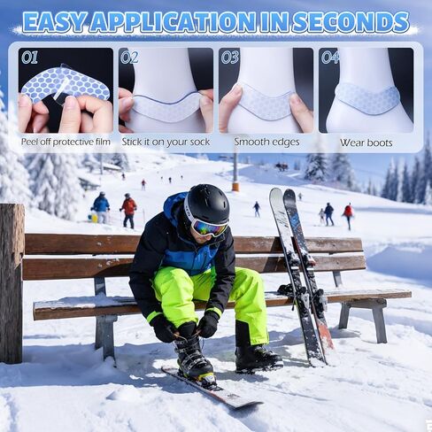 12 عبوة من وسادات جل لأحذية التزلج والتزحلق على الجليد - حشوات ذاتية اللصق بسمك 4.3 مم لتقليل رفع الكعب والضغط والبثور in Kuwait
