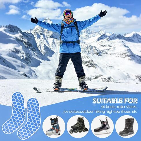 12 عبوة من وسادات جل لأحذية التزلج والتزحلق على الجليد - حشوات ذاتية اللصق بسمك 4.3 مم لتقليل رفع الكعب والضغط والبثور in Kuwait