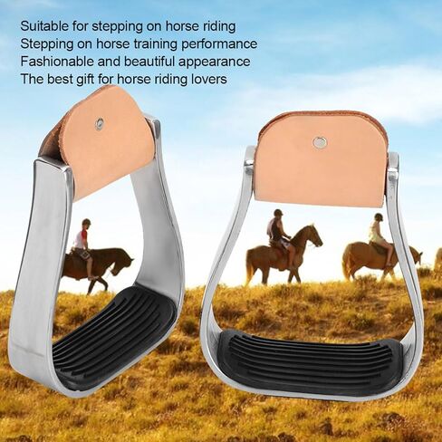 Horse Riding Stirrups, Aluminum Light Weight Stirrups, Anti Slip Rubber Foot Mat, Suitable for Daily Riding Or Training Performance in Saudi Arabia