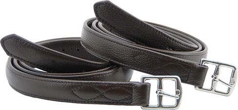Stirrup Leathers for English Saddle | Non-Stretch English Stirrup Leathers with Strong Nylon Core for Equestrian Riding (Coffee 54"/135cm) in Kuwait