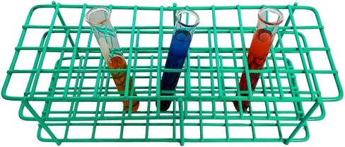 Green Wire Test Tube Rack – 44-Place, Epoxy-Coated, Fits 16–20 mm Tubes, Autoclavable Lab Rack in Saudi Arabia