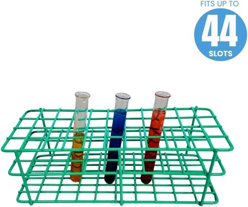 Green Wire Test Tube Rack – 44-Place, Epoxy-Coated, Fits 16–20 mm Tubes, Autoclavable Lab Rack in Saudi Arabia