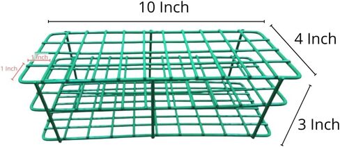 Green Wire Test Tube Rack – 44-Place, Epoxy-Coated, Fits 16–20 mm Tubes, Autoclavable Lab Rack in Saudi Arabia
