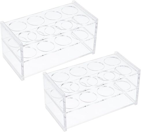 OLYCRAFT 2 قطعة رفوف أنبوب اختبار أكريليك شفاف مع 12 فتحة 5.9x3x2.9 بوصة حامل أنبوب اختبار حامل أنابيب الطرد المركزي حامل عرض المختبر لأنابيب اختبارات 50 مل مختبر الكيمياء - فتحة 1.2 بوصة in Saudi Arabia