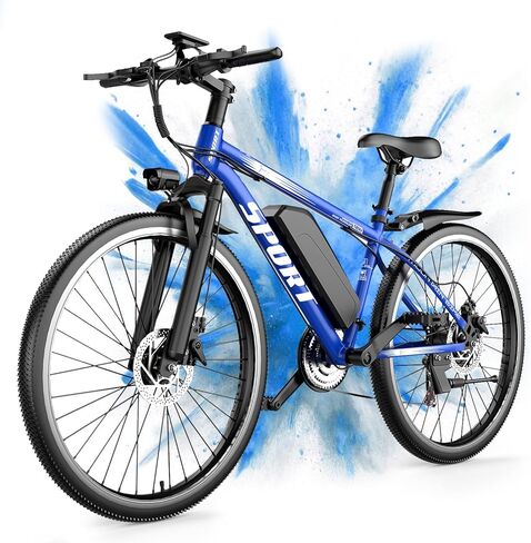 Electric Bike for Adults, 1500W Peak Ebike, 480WH Built-in Removable Battery, Max 28MPH 55Miles, 26" Electric Mountain Bike, 7-Speed, Front Fork, Electric Bicycle for Commute & Outdoor in Saudi Arabia