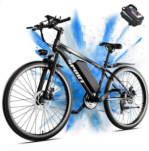 Electric Bike for Adults, 1500W Peak Ebike, 480WH Built-in Removable Battery, Max 28MPH 55Miles, 26" Electric Mountain Bike, 7-Speed, Front Fork, Electric Bicycle for Commute & Outdoor in Kuwait