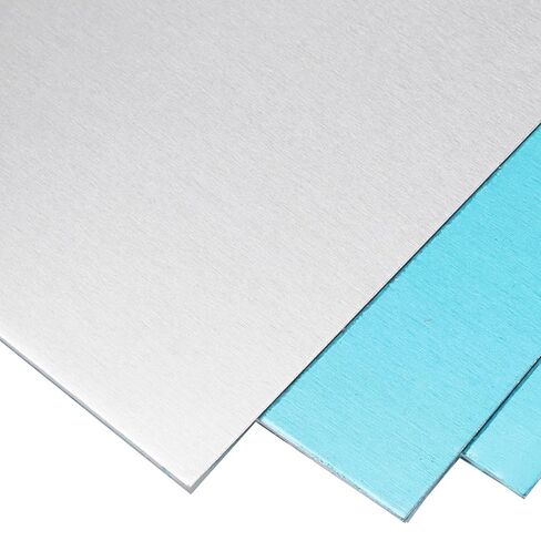 10 Pack Aluminum Sheet Metal, 12 x 12 x 0.02 Inch, 6061 Grade with Protective Film, Aluminum Plate for Industry Crafting in Kuwait