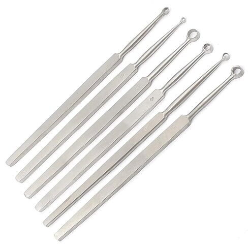 Fox Dermal CURETTES Dermatology 1MM-6MM ENT 6 PCS Stainless Steel Instruments in Kuwait