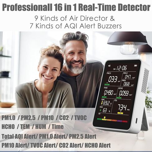 Professional Indoor Air Quality Monitor with AQI Alerts in Kuwait