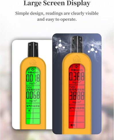 Handheld Air Quality Detector, Portable TVOC HCHO Tester with a Large Screen Display, Home Indicator Data Monitor, Sensitive Semiconductor Sensor in Saudi Arabia