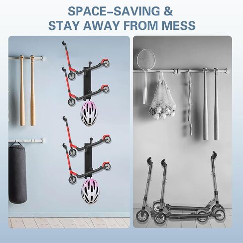 تخزين السكوتر، حامل سكوتر منظم معدني لأربعة رفوف عمودية لتوفير المساحة للسكوتر، حامل على الحائط على لوح التزلج للمرآب وغرفة المعيشة والمتجر (طبقتان - عبوتان) in Kuwait