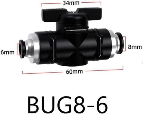 Reducing BUG Manual Valve, Pneumatic Pipe Valve,(1PCS) (BUG6-4) in Kuwait