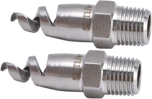 Stainless Steel Spiral Nozzle 2Pcs 120 Wide Angle Spray Nozzle with 1/4in Thread for Cooling Desulfurization Fire Fighting in Kuwait